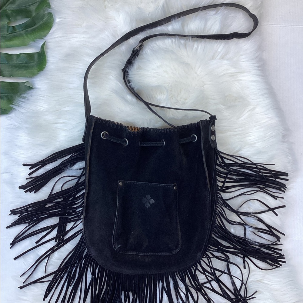 Patricia Nash Carrara Patchwork Suede Fringe Drawstring Bag - Picture 5 of 10